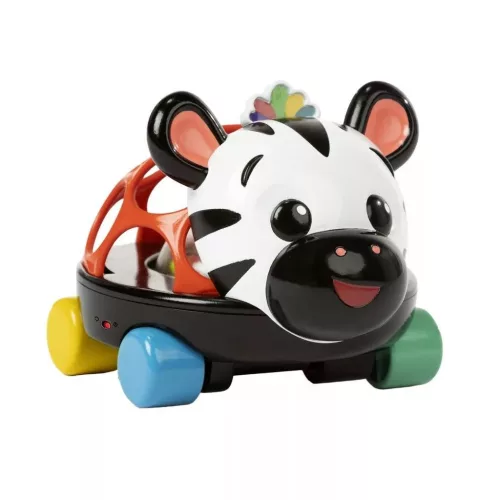 Oball Autó és csörgő, 2in1 Curious Car, zebra, Zen™, 3 hó+