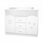 Timba pelenkázó szekrény Félix 106-os fehér-csillagos