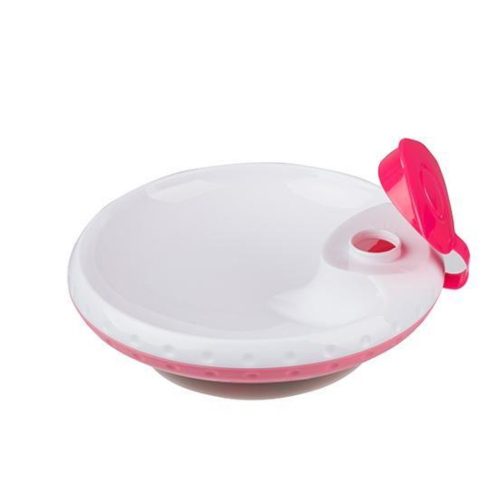 BabyOno tányér, melegentartó /  rózsaszín 
