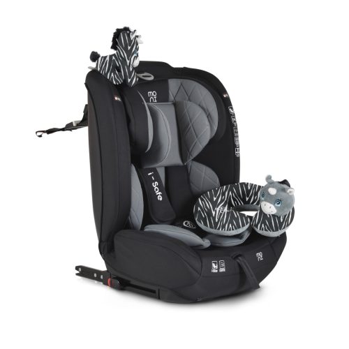 MONI ISAFE autósülés ISIZE és ISOFIX ülésemelővé alakítható 76-150cm SZÜRKE