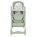 MONI SURPRISE baba etetőszék szilikon tányérral, evőeszközzel, előkével ZÖLD