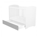 Timba Erik zárt végű babaágy, ágyneműtartós 60x120 ezüst-fehér