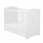 Timba kiságy Félix zárt végű ágyneműtartós fehér-csillagos 60x120