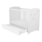 Timba kiságy Félix zárt végű ágyneműtartós fehér-csillagos 60x120