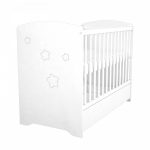 Timba kiságy Félix zárt végű ágyneműtartós fehér-csillagos 60x120