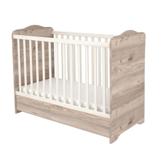 Timba kiságy Viki zárt végű ágyneműtartós 60x120 krém-fűz
