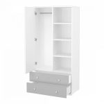 Timba szekrény Erik 1 ajtós 2 fiókos ezüst-fehér