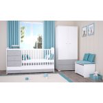 Timba szekrény Erik 1 ajtós 2 fiókos ezüst-fehér