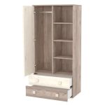 Timba szekrény Viki 1 ajtós 2 fiókos krém-fűz