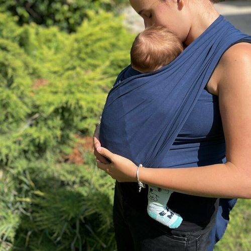 Liliputi® Rugalmas Hordozókendőpink label - navy