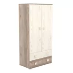 Timba szekrény Viki 2 ajtós 2 fiókos krém-fűz