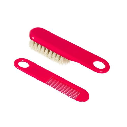 CANPOL 2/424  Fésű+kefe  puha természetes sörtével pink