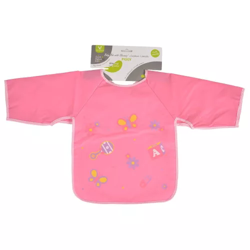 BIB előke hosszú ujjas Piggy Pink