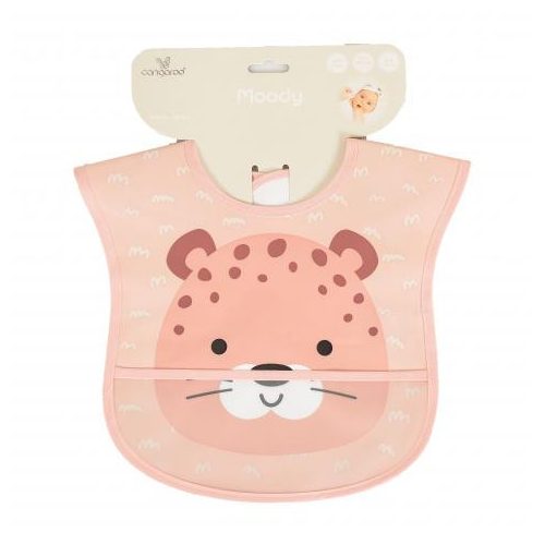 MOODY előke, zsebes, tépőzáras, leopárd PINK