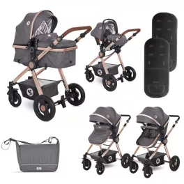   LORELLI ALEXA SET BABAKOCSI MÓZESSÉ ALAKÍTHATÓ SPORT RÉSSZEL - LUXE BLACK 2021