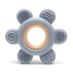 Lorelli Virág szilikon és bükkfa rágóka - Grey