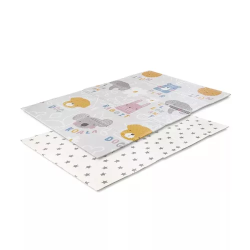 Lorelli Összehajtható 2 oldalas thermo játszószőnyeg 120x180cm - Grey Buddies & stars Cikkszám:  61503