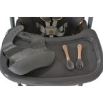 MONI LINDO multifunkciós baba etetőszék kiegészítőkkel (előke, kanál, villa) SZÜRKE