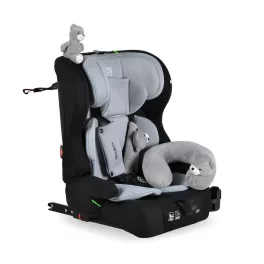   SECURITY autós ülés belső övvel, isofix, ajándék 2plüss+párna 76-150cm SZÜRKE