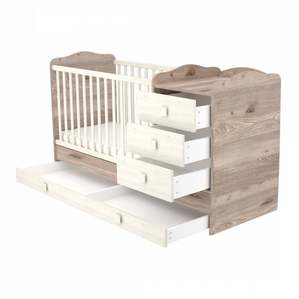 Timba kombiágy Viki – rácsos ágy és fiókos komód