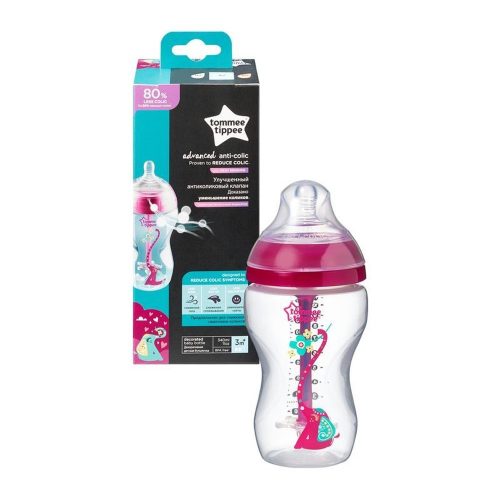 Tommee Tippee cumisüveg Advenced anti colic 340 ml rózsaszín