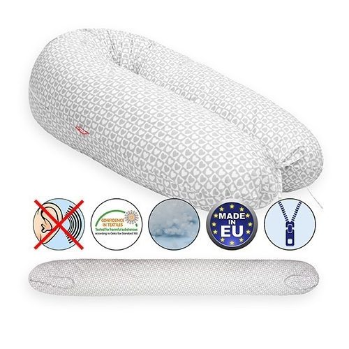 Scamp Formázható univerzális szoptatós párna pamut huzattal/GreyHearts