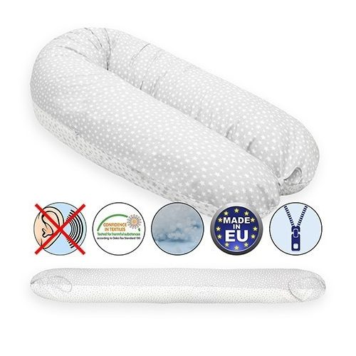 Scamp Formázható univerzális szoptatós párna pamut huzattal/GreyWhiteLittleBigStars