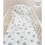 PIHE-TEX  2 részes babaágynemű szett CSÍKOS CSILLAGOK , RÓZSA (121/R)