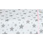 PIHE-TEX  2 részes babaágynemű szett CSÍKOS CSILLAGOK , RÓZSA (121/R)