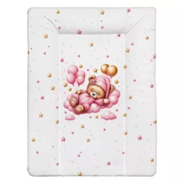   Rózsaszín felfőn alvó maci puha pelenkázólap 70×50 cm – vízhatlan, bababarát Softy pelenkázó alátét