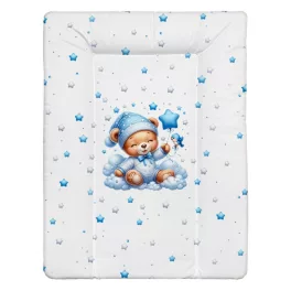   Kék felfőn alvó maci puha pelenkázólap 70×50 cm – vízhatlan, bababarát Softy pelenkázó alátét