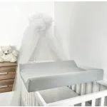 Pelenkázólapra pamut huzat 50x70 - Világosszürke