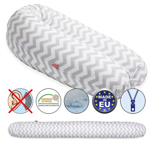 Scamp Formázható univerzális szoptatós párna pamut huzattal / ZigzagGreyWhite