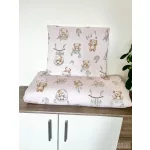 Álomfogós mackók 2 részes babaágynemű szett – pasztell rózsaszín alapon, pamut, 140x90 + 40x50