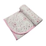 Mintás pamut babatakaró 70x90 - Rózsaszín virágok