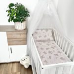 Szivárványos maci mintával rózsaszín 2 részes babaágynemű szett – 100% pamut, 140x90 + 40x50