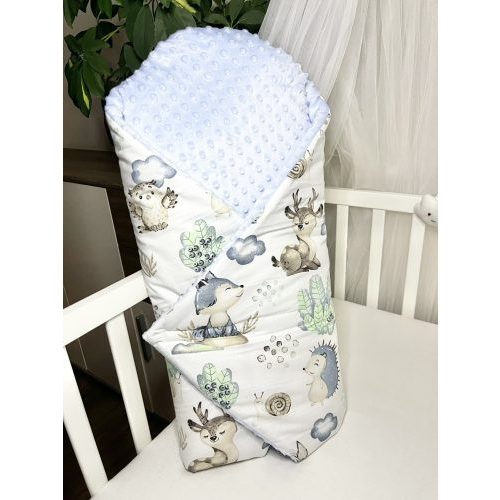 kókuszpólya – Sün Balázs és erdei barátai, világoskék minkyvel és kivehető kókuszbetéttel