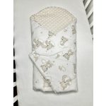 kókuszpólya – Álomfelhő Mackó Szivárványos, bézs minky és mackós pamutvászon, kivehető kókuszbetéttel