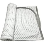 Szürke csillagos pamut babatakaró – 70×90 cm, melírszürke szegéllyel, 100% pamut