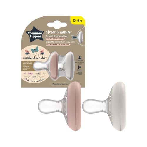 Tommee Tippee nyugtató cumi CTN anyamell formájú 0-6 hó 2db blush rose and moonbeam