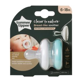   Tommee Tippee nyugtató cumi CTN anyamell formájú 6-18 hó 2db színes