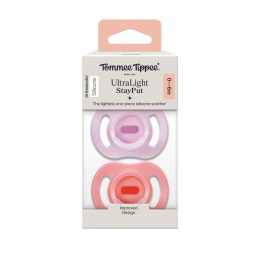 Tommee Tippee játszócumi Ultra Light 2 db 0-6 hó / rózsa
