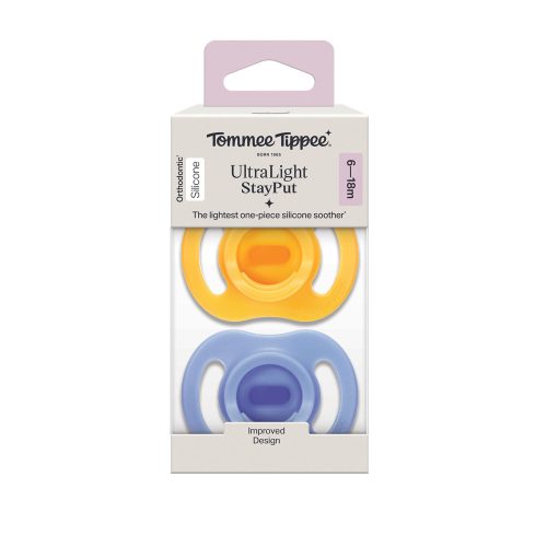 Tommee Tippee játszócumi Ultra Light 2 db 0-6 hó / kék-sárga