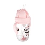 Canpol babies Cseppmentes szívószálas pohár nehezékkel Exotic Animals 270ml 6hó+ rózsaszín