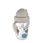 Canpol babies Cseppmentes szívószálas pohár nehezékkel Bonjour Paris 270ml 6hó+ szürke