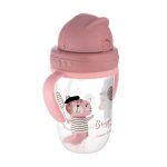 Canpol babies Cseppmentes szívószálas pohár nehezékkel Bonjour Paris 270ml 6hó+ mályva