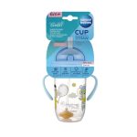 Canpol babies Cseppmentes szívószálas pohár nehezékkel Bonjour Paris 270ml 6hó+ kék