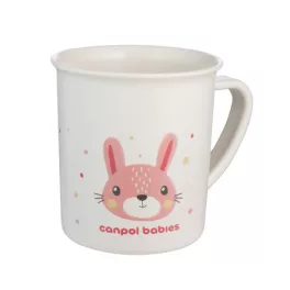 CANPOL 4/413 Animals műanyag pohár rózsa nyuszi 