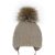 Téli kislány pomponos sapkal bézs 50/52