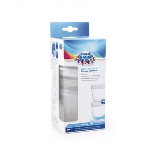 CANPOL Tároló pohár tej/élelmiszer tárolására 4 db 180 ml 